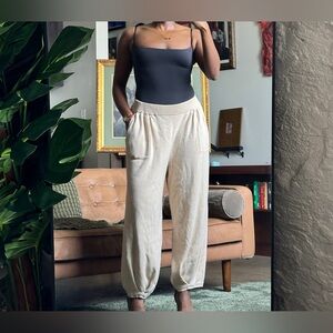 Illusory Balloon Pants in Beige High Rise Lounge
